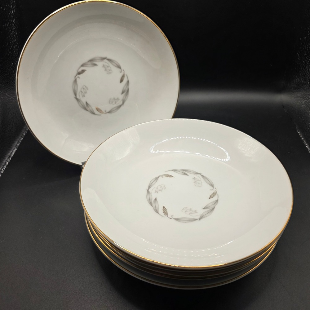 Kaysons Fine China Golden Fantasy Fruit Dessert Bowl Lot of 6 Japan Gold Rim 7.5